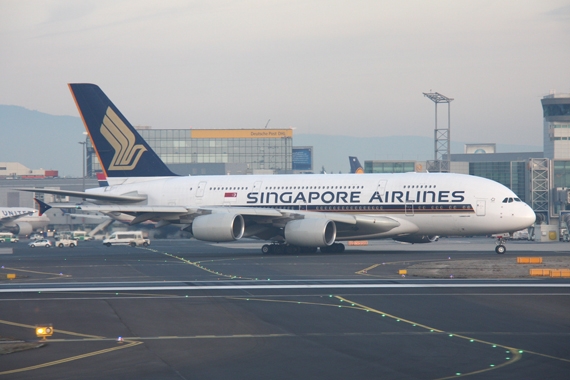 Singapore Airlines A380 in Frankfurt