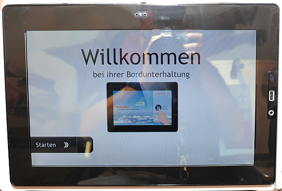 Der Touchscreen in den neuen Business Class Sitzen - Foto: Austrian Wings Media Crew