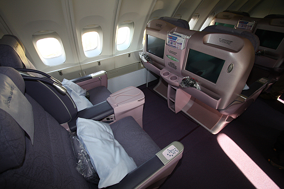 Die Business Class an Bord der China Airlines Boeing 747-400