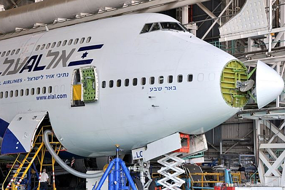 Boeing 747-400 in der Wartung - Foto: Courtesy TLV Spotters