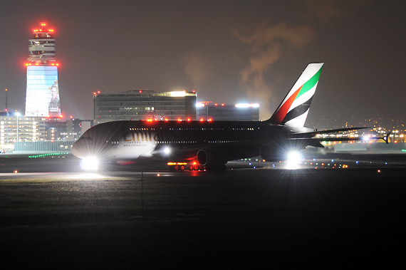 Emirates Airbus A380-800 A6-EES beim Start in Wien - Foto: Austrian Wings Media Crew