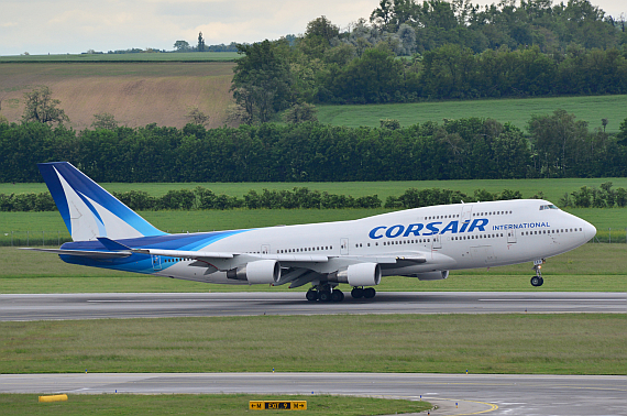 Im Rahmen eines Sondercharters kam Corsair mit ihrer 747-400 nach Wien