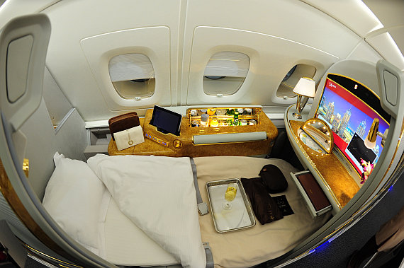... die First Class an Bord des Emirates A380!