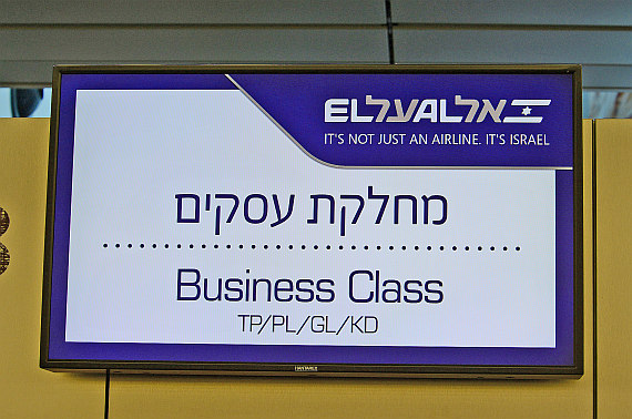 El Al Israel Airlines Business Class Check-In Anzeigetafel Foto PA Austrian Wings Media Crew