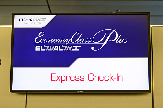 El Al Israel Airlines Express Check-In Anzeigetafel Foto PA Austrian Wings Media Crew