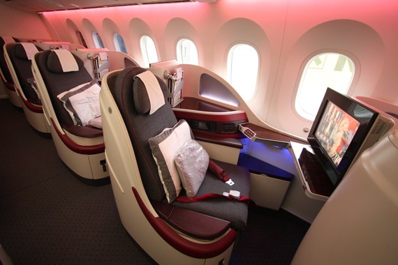 Business Class im Dreamliner von Qatar
