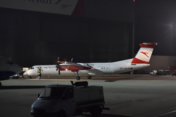 Ankunft OE-LGK Dash 8 Q400 Wien - Foto: Huber / Austrian Wings Media Crew