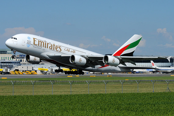 Emirates Airbus A380 - Start - Flughafen Wien - Foto Austrian Wings Media Crew