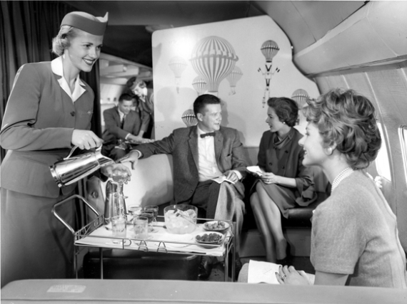 Werbefoto der Pan Am vom First Class Service an Bord einer Boeing 707 - Foto: Private Sammlung