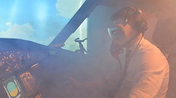 Symbolbild Sujetbild Rauch im Cockpit Smoke in the Cockpit Foto Huber Austrian Wings Media Crew_023