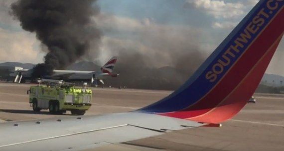 Feuer British Airways LAS 08092015 Foto Screenshot YouTube
