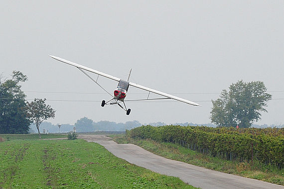 Starfighter Piper PA-18 OE-AEO Tiefflug zwischen Weinreben_7 Foto PA Austrian Wings Media Crew