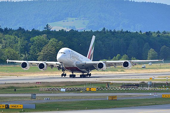 Emirates A380 beim Start in Zürich Foto PA Austrian Wings Media Crew
