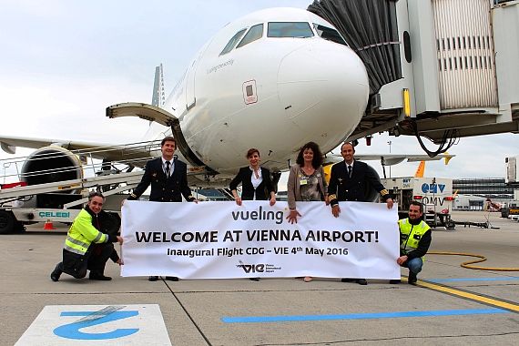 Vueling A320 EC-KRH VIE-CDG Erstflug - Foto: Katharina Schlapsi/Austrian Wings Media Crew
