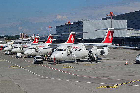Swiss Avro RJ100 Flotte Flightline Foto PA Austrian Wings Media Crew
