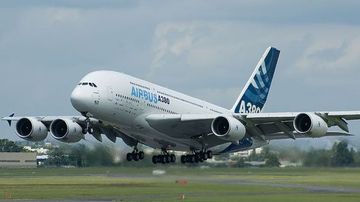 Airbus A380 beim Start - Foto: Dmitry A. Mottl / Wiki Commons