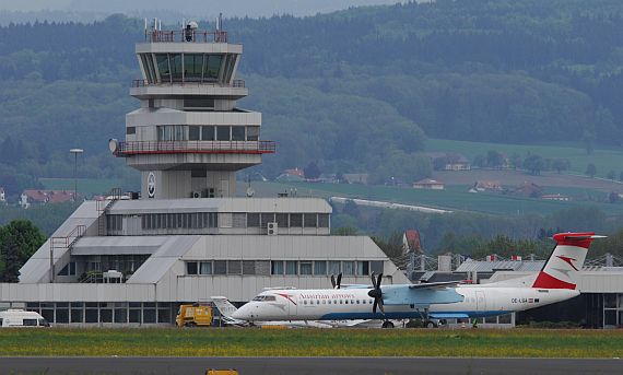 Flughafen Linz Hörsching mit Q400 von Austrian Airlines AUA Foto PA Austrian Wings Media Crew