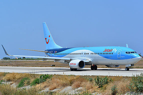 OO-JAY Jetairfly Boeing 737-800 rollt auf Rhodos Foto PA Austrian Wings Media Crew