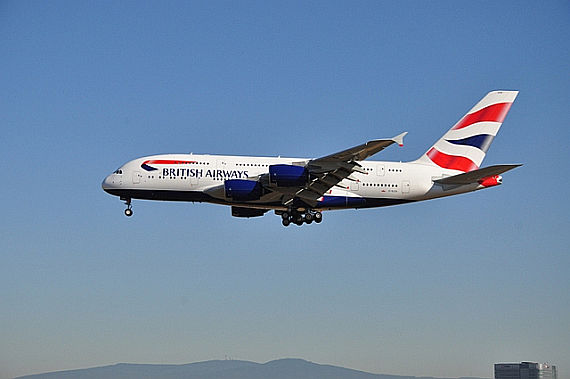 British Airways Airbus A380 ERstlandung Frankfurt 04. BA,A380-841 (G-XLEA) Foto Andy Herzog