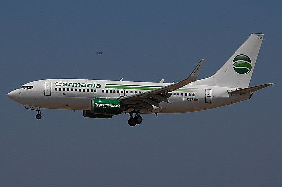 Germania Boeing 737-700 D-AGEP Anflug Rhodos Foto MHuber