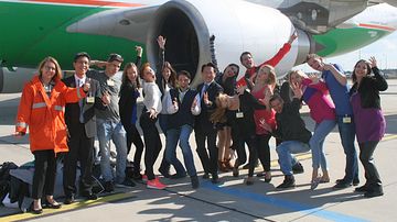 Videodreh mit EVA Air am VIE - Foto: Korn-PR / T. Rosenberger