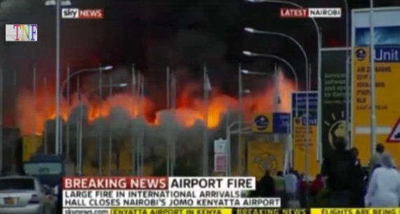Feuer auf dem Flughafen Nairobi Screenshot Youtube