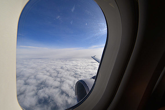 Luftverkehr Flugverkehr Symbolbild Sujetbild Triebwerk Tragfläche Winglets Foto PA Austrian Wings Media Crew