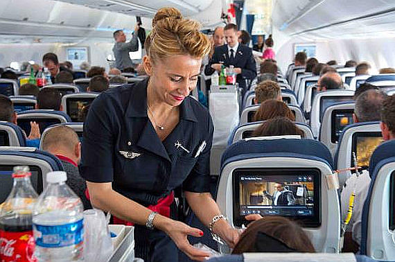 Airbus A350 Testflug Passagiere Flugbegleiter Foto Airbus