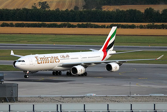 Emirates A340-500 in Wien - Foto: Max Hrusa