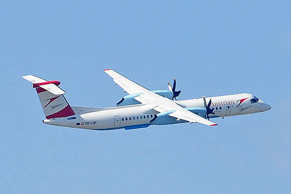 AUA Austrian Airlines Tyrolean Bombardier Q400 OE-LGF Foto PA Austrian Wings Media Crew