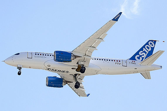 Bombardier CSeries Erstflug Maschine im Flug Foto Bombardier