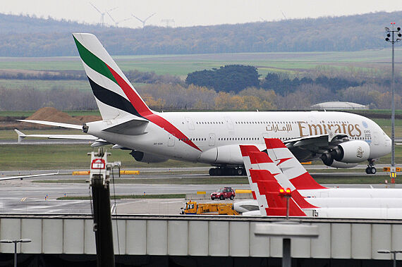 Emirates Airbus A380 in Wien - Foto: ZVG