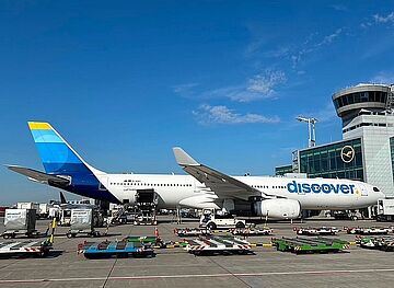 Der „Discover Airlines Hai“ hebt ab: Weltweit erster mit AeroSHARK ausgerüsteter Airbus im Linienbetrieb