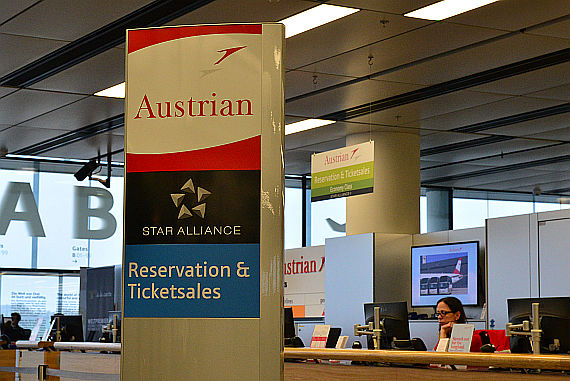 AUA Austrian Airlines Ticketschalter Sales Foto PA Austrian Wings Media Crew