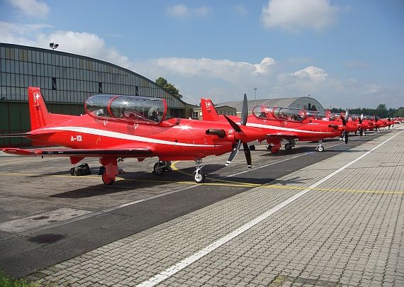 Pilatus PC21 Schweizer Luftwaffe in Linz am 22072016 Foto Bundesheer