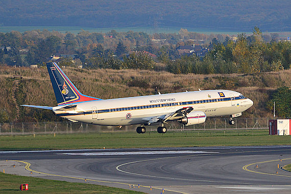 Boeing 737-400 Thailändischer Prinz HS-HRH Foto PA Austrian Wings Media Crew