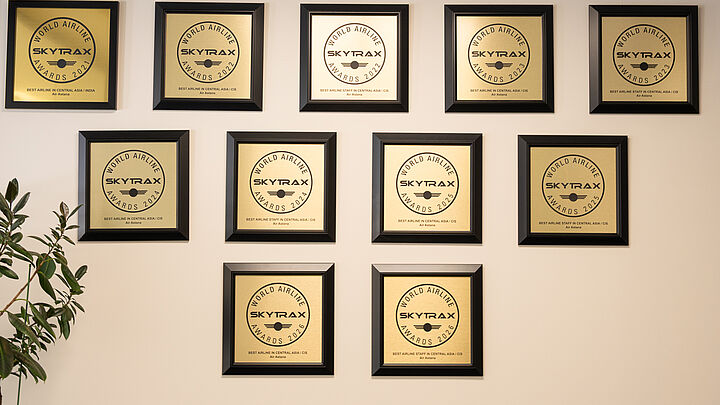 Air Astana Wall of SkyTrax Awards