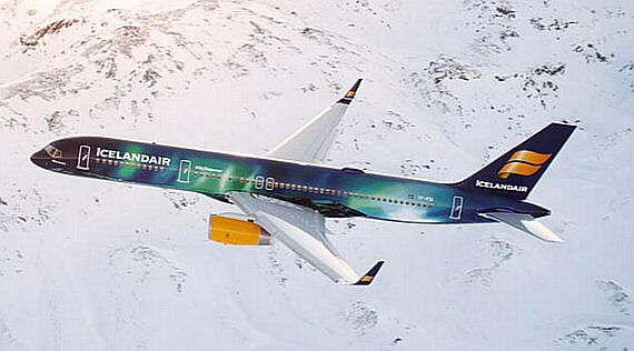 Icelandair Hekla Aurora Foto Icelandair