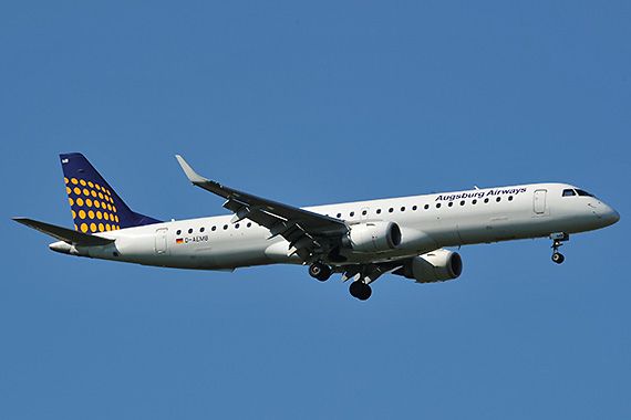Augsburg Airways Embraer E-190 D-AEMB - Foto: PA / Austrian Wings Media Crew