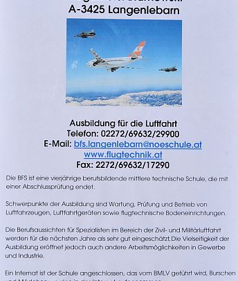 Auch die Schule für Flugtechnik präsentierte sich - Foto: Austrian Wings Media Crew