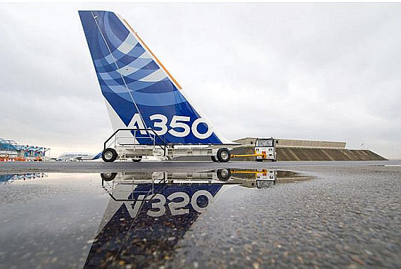 Das Airbus A350 Seitenleitwerk - Foto: Airbus