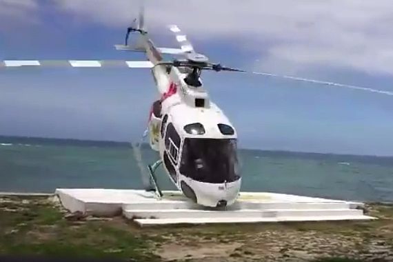 Ecureuil AS350 Absturz auf Fiji - Foto: Screenshot YouTube (Credits siehe unten)
