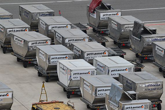 Jettainer Symbolbild Frachtcontainer Cargo Foto PA Austrian Wings Media Crew