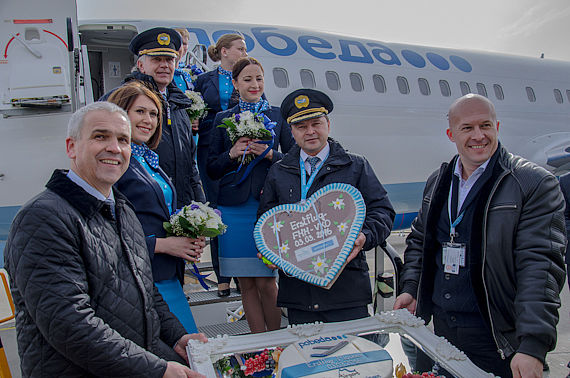 Boeing 737-800 Pobeda Erstflug Memmingen 030302016 Foto Tobias Baumert_007