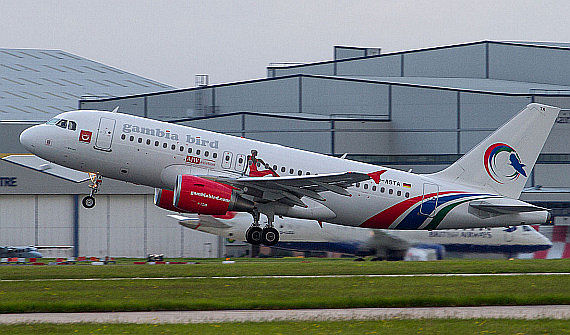 Gambia Bird Airbus A319 Foto RHL Images via Wikipedia