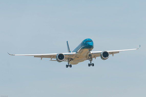 Vietnam Airlines erster A350 Ankunft Hanoi am 1Juli2015 Foto Christian Schenkl