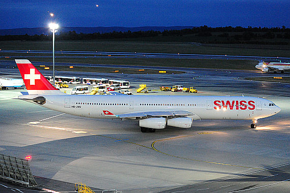 SWISS Airbus A340-300 HB-JMJ auf dem Flughafen Wien_2 Foto PA Austrian Wings Media Crew