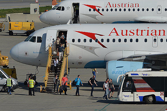 AUA Austrian Airlines Passagiere Symbolbild Sujetbild Foto Huber Austrian Wings Media Crew