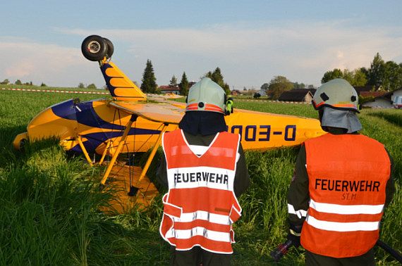 Bücker Jungmann Unfall D-EDDI Credit Feuerwehr Schärding