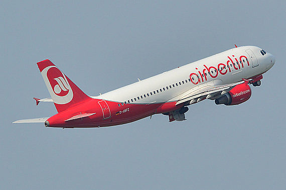 Air Berlin Airbus A320 D-ABFZ beim Start Foto PA Austrian Wings Media Crew